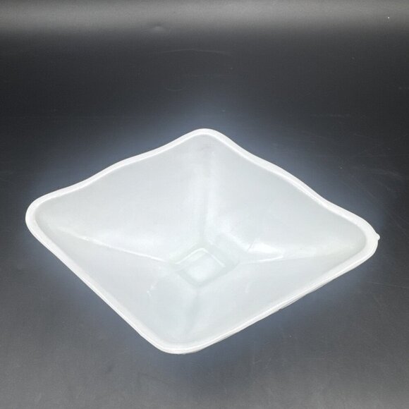 VTG Indiana Milk Glass Pineapple & Floral 3"x6" Diamond Compote Candy Trinket - Picture 5 of 8